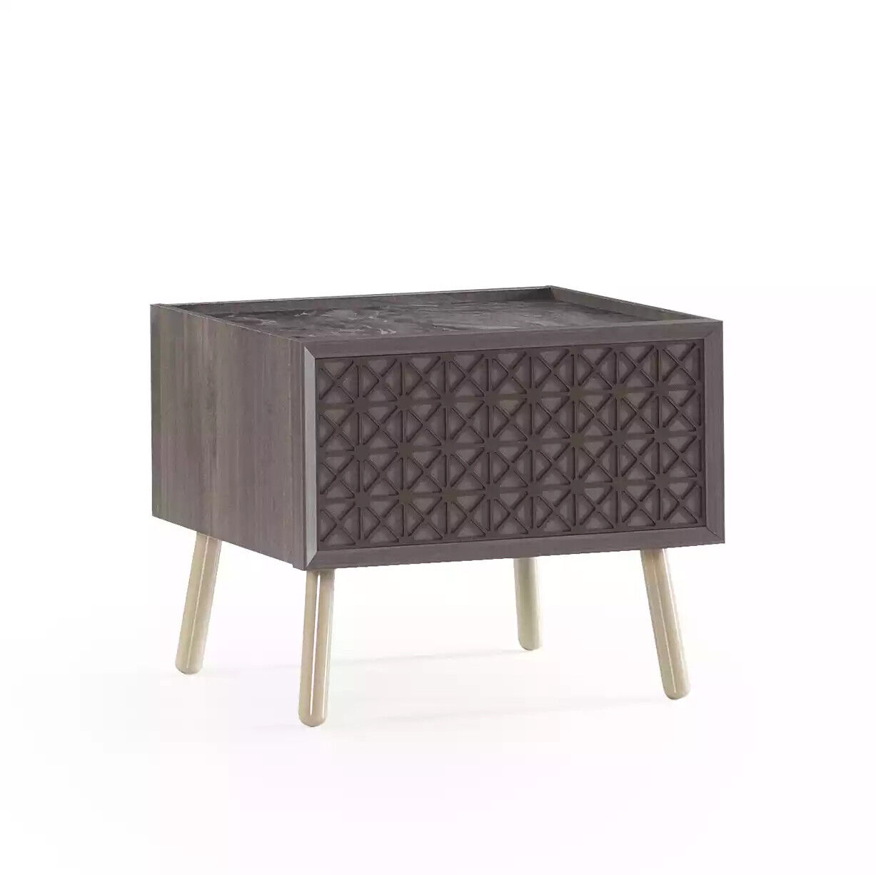 Bedroom Bedside table Night Console Wood Gray Children's Nightstand Luxury